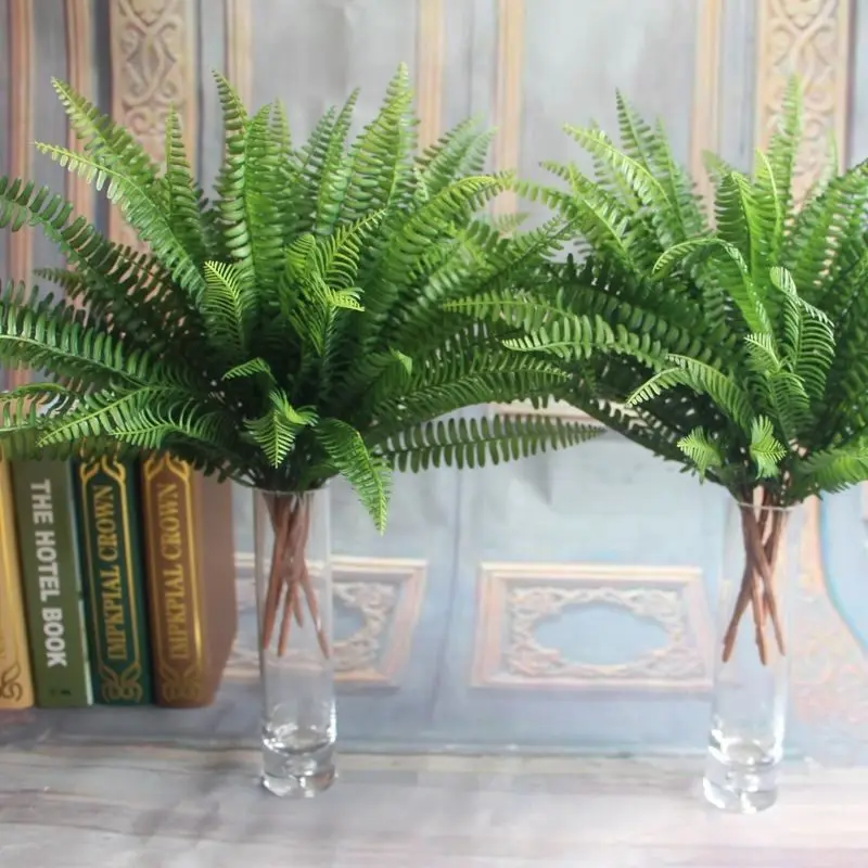 7 Filialer Grønne Kunstig Plante Blomster Persiske Blad Blomst Office Til Hjemmet Haven