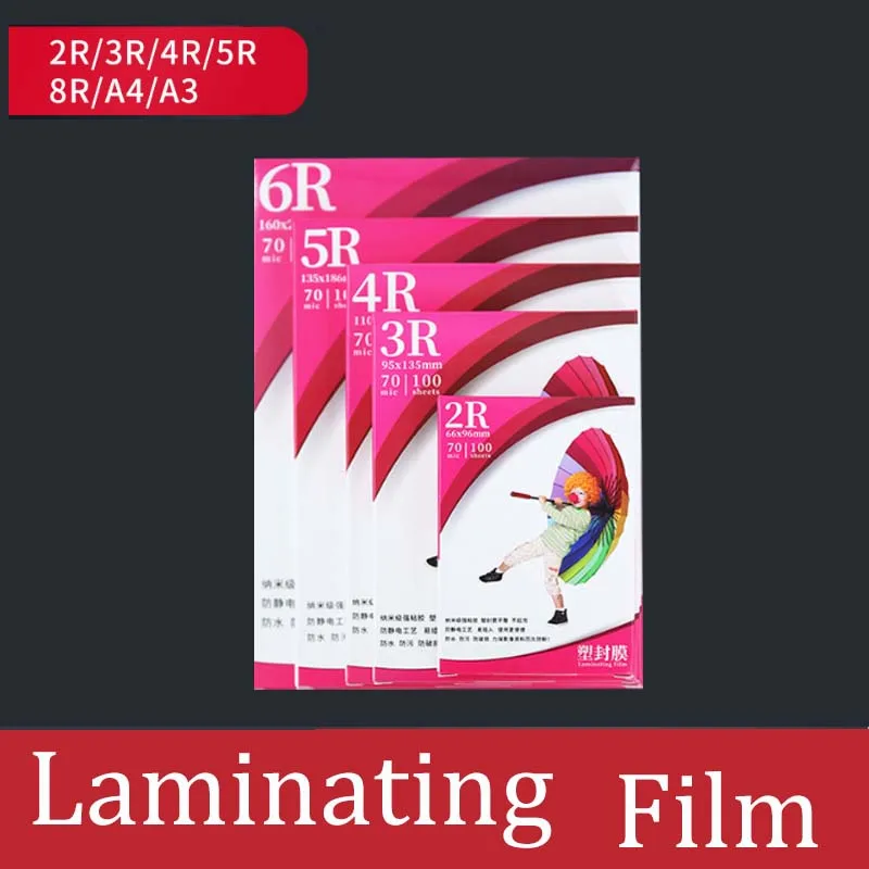 70mic Laminering Film PET+EVA A4/3R/4R/5R/6R for Foto/Filer/Kort/Billede Laminering rulle Film plastfolie 100 ark