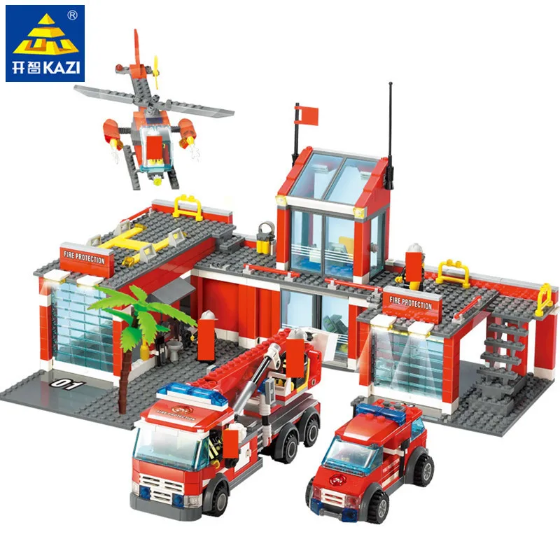774Pcs City Fire Kæmpe byggeklodser og Sætter Ild Station Urban Truck Bil DIY Mursten Brinquedos Playmobil Pædagogiske Kids Legetøj