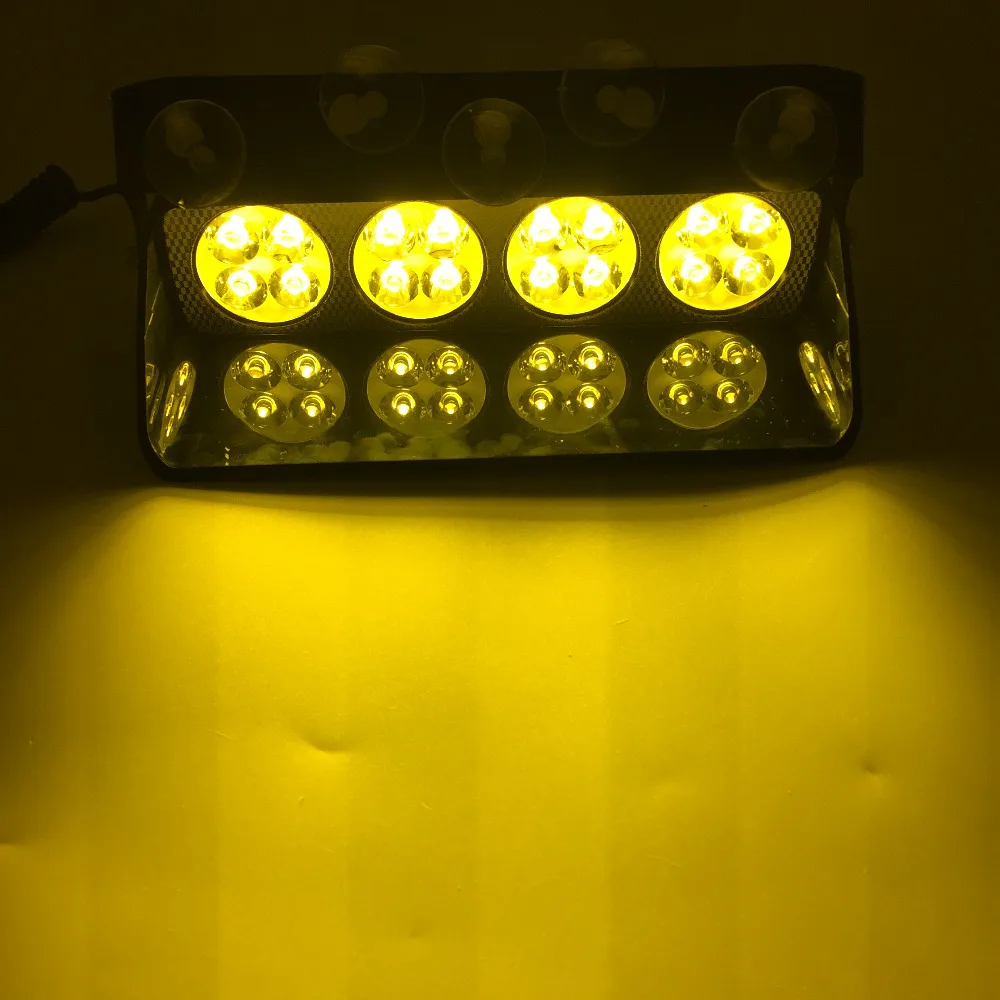 8/16 LED Bil Strobe Lys Forruden sucker scoop Politiets blinkende advarselslamper tågelys sikkerhed nød-signal lys 12V