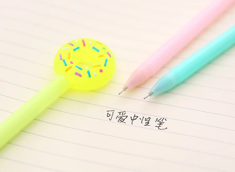 8 Stk Brevpapir Koreanske Kreative Slikkepind Donut Slik Gel Pen Studerende Kuglepen Papirvarer