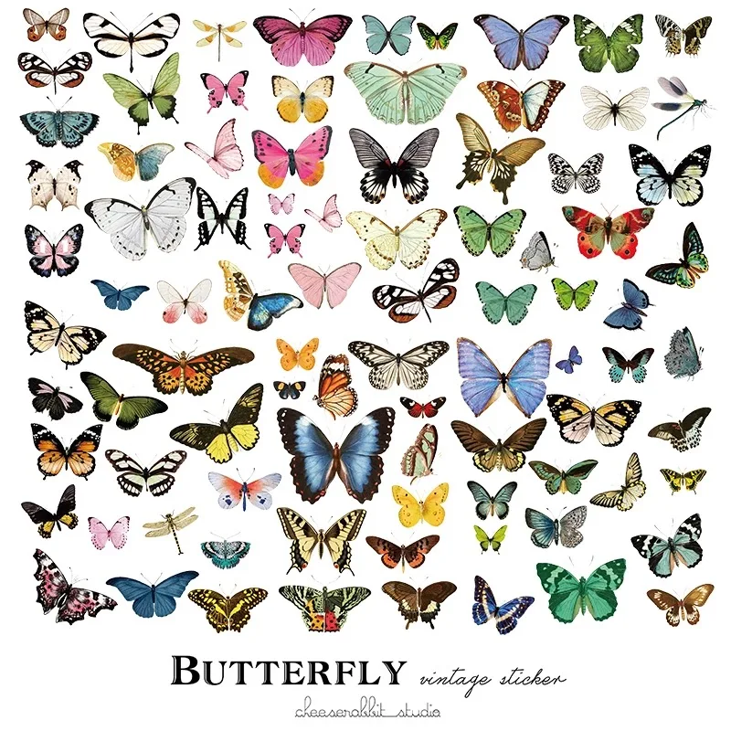 80pcs butterfly farvelagt label Vellum Klistermærker til Scrapbooking Glad Planner/på Kortet du skal Gøre/dagbog Projekt