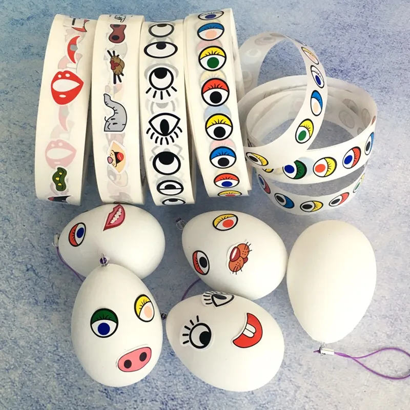 825Pcs 15m Kreative Stickers Til Børn DIY Øjne Selvklæbende Papir Tape Børnehave Håndlavet Farve Øjne