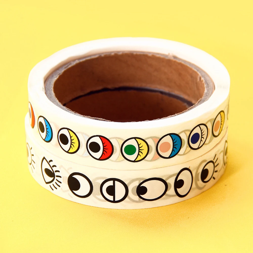825Pcs 15m Kreative Stickers Til Børn DIY Øjne Selvklæbende Papir Tape Børnehave Håndlavet Farve Øjne