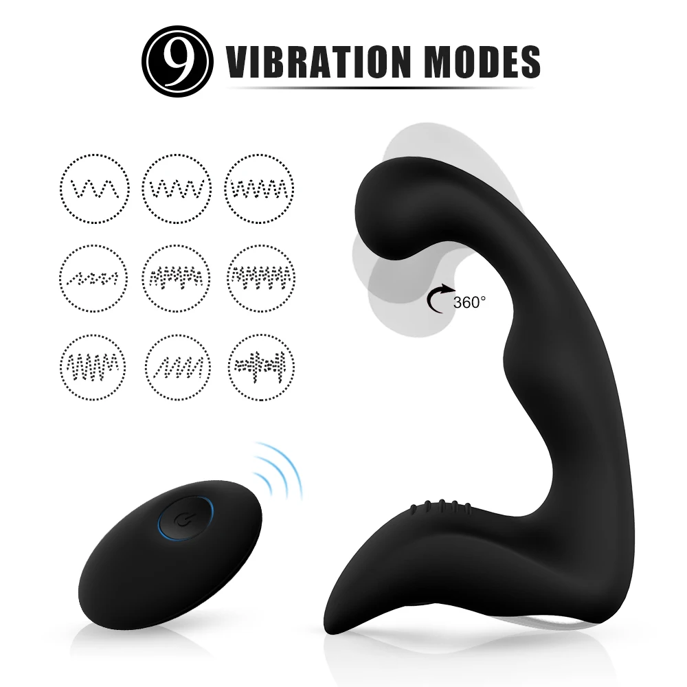 9 Vibration Mønstre Elektriske Massageapparat til Mand,Bærbare Håndholdte Næsegrus Prostat Stimulator med Fleksibel Tilstand