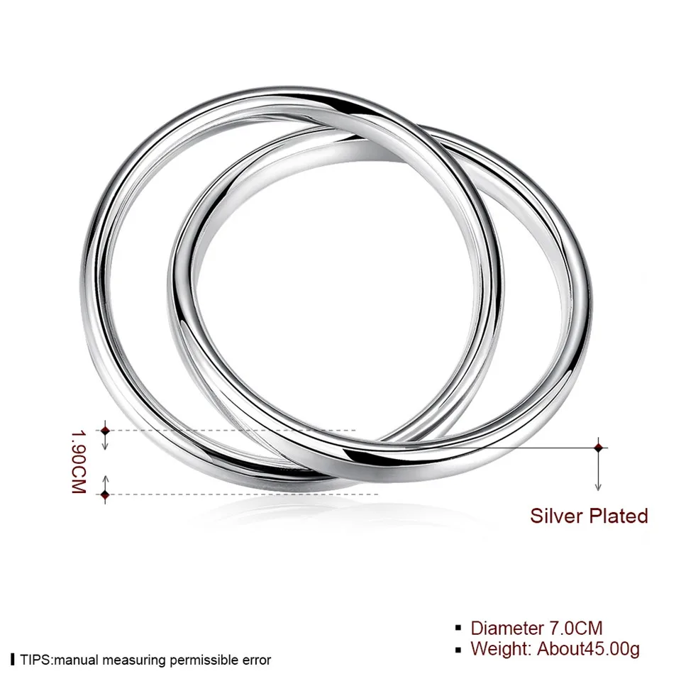 925 Sterling Sølv Armbånd Til Kvinder Linjer Jævn Høj Kvalitet Solid Armbånd Mode Smykker