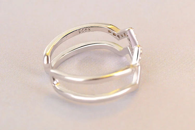 925 Sterling Sølv Charmerende Uregelmæssig Høj Polske Bølge Ringe, Rose Guld Åbne Ringe, Smykker Til Kvinder Part Gaver S-R513