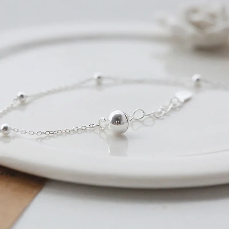 925 Sterling Sølv Hjerte Perle Armbånd Til Kvinder, Armbånd &Øreringe Til Mode Smykker Fødselsdag Gave