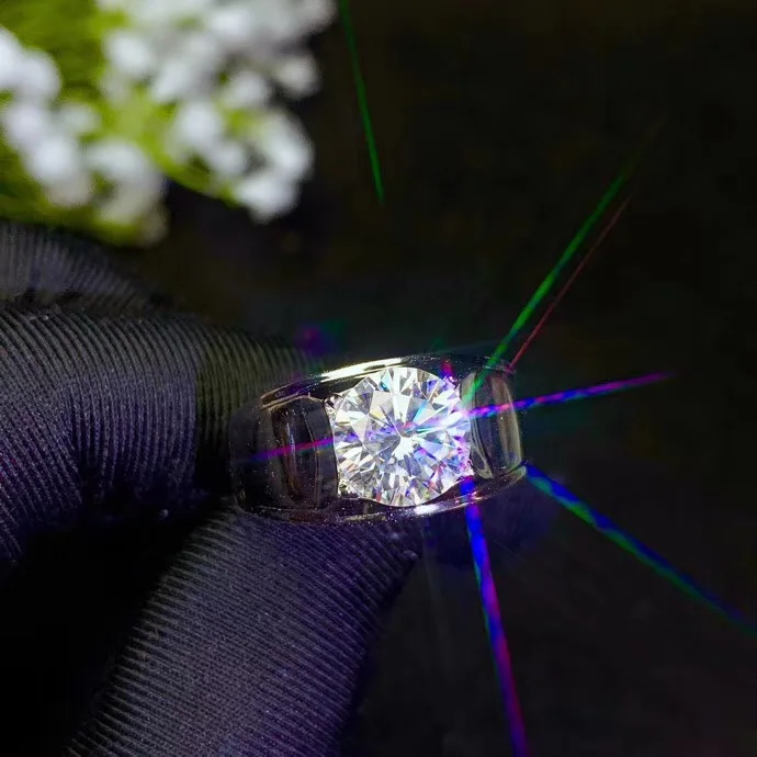 925 Sølv moissanite Mænds Ring, klassisk stil, verdens populær smykkesten, smuk brand. Prisen er rimelig. whol