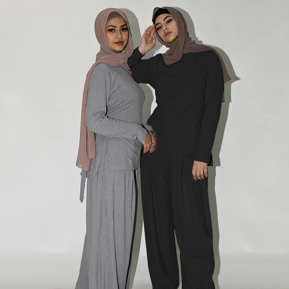 Abaya Dubai Tyrkiet Muslimske Mode Sæt Abayas For Kvinder Amerikanske Europæisk Islam Tøj Robe Femme De Moda Musulman Ensembler