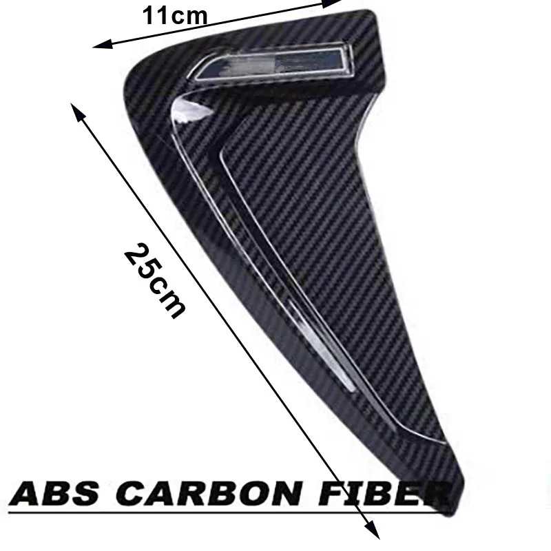 ABS Fleksibel Bil sidemarkeringslys Fender Air Flow Side Fender Med Logo Klistermærker på Kulstof fiber/Gloss Black Dør Side anti-kollision