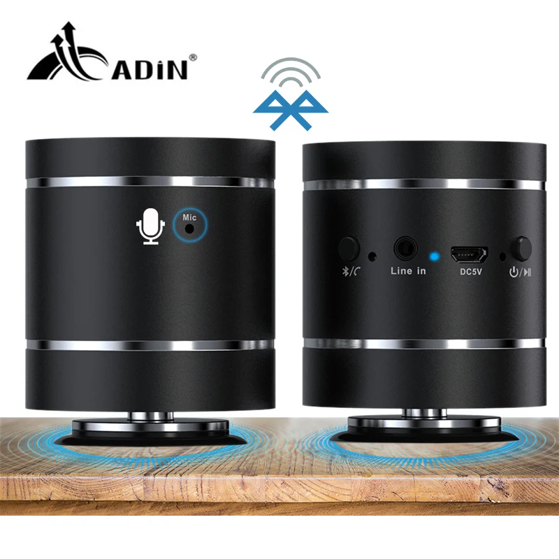 Adin 20W Bluetooth 4.0 Bærbare Resonans Vibration Højttaler Subwoofer Håndfri Stereo Trådløse Mini-Højttalere Til Telefonen Med Mic
