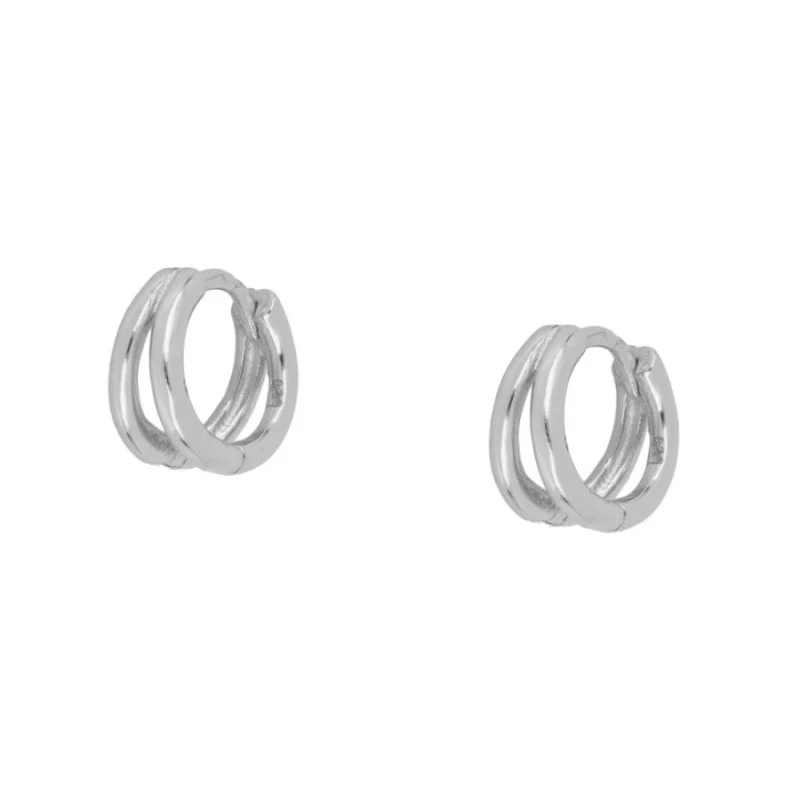 Aide 925 Sterling Sølv Dobbelt Hoop Øreringe til Kvinder Delikat Minimalistisk Geometrisk Runde Cirkel Øreringe Part Smykker Gave