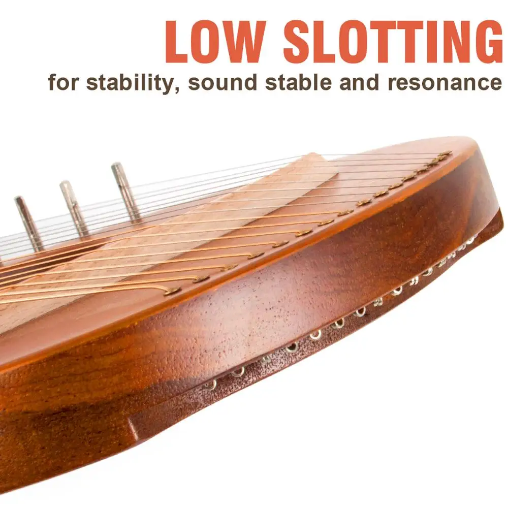 AKLOT Lyre Harpe 16 String Solid Mahogni, Ahorn Sadlen String Instrument w/ Tuning Skruenøgle Taske Reservedele String Afhentning