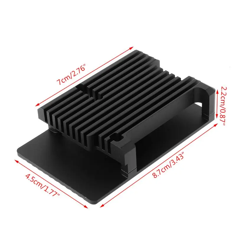 Aluminium Kabinet Tilfælde Metal Shell Black Box Udstrålende Plade Heatsink Køler til Raspberry Pi 4 Model B