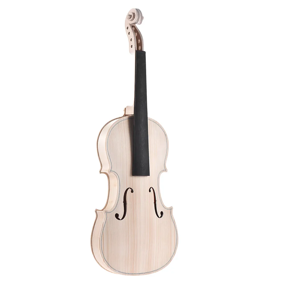 Ammoon DIY 4/4 Fuld Størrelse Naturlige Massivt Træ Akustisk Violin Violin Kit med EQ-Gran Top Maple Neck Gribebræt Ibenholt Tailpiece