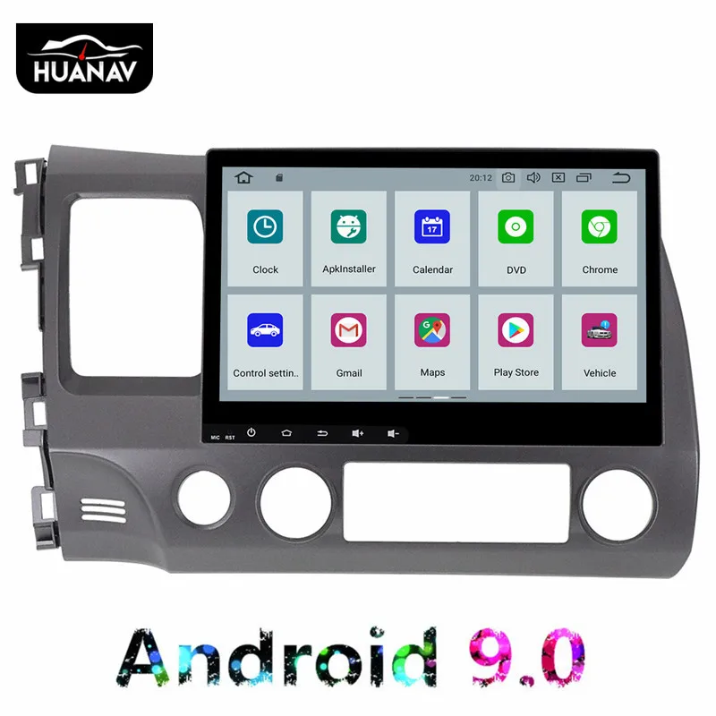 Android 9.0 Bil Ikke DVD-Afspiller, GPS-navigation Til Honda Civic 2007-2011 multimidia radio-afspiller 1 din stereo hoved enhed, 10.1
