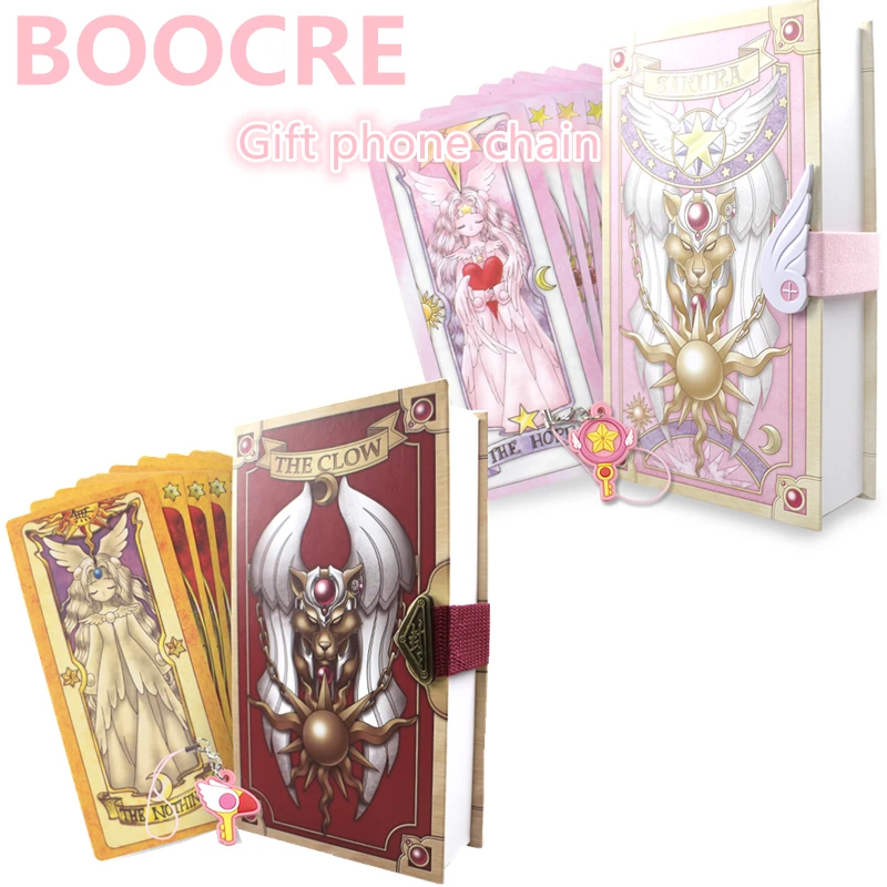 Anime 53 Stykke Cosplay Card Captor Sakura KINOMOTO Tarot Med Clow Kort Magi Bog, der i Kassen Prop Gave Telefon Kæde