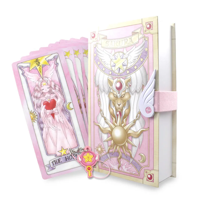 Anime 53 Stykke Cosplay Card Captor Sakura KINOMOTO Tarot Med Clow Kort Magi Bog, der i Kassen Prop Gave Telefon Kæde