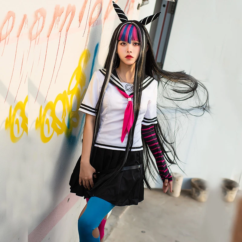 Anime Danganronpa Ibuki Mioda Cosplay Kostume Kjole Kvinder, Piger JK Sailor School Uniform Passer til Paryk