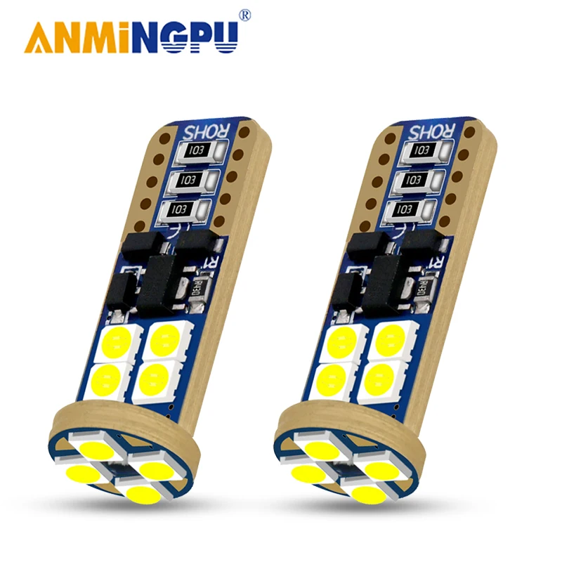 ANMINGPU signallampe Led T10 W5W Canbus 3030SMD 168 194 W5W Led-Lampe Auto Nummerplade Lygte Læsning Indvendige Dome Lys 12V