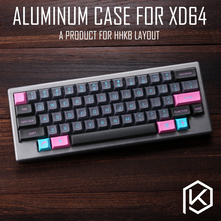 Anodiseret Aluminium case til xd60 xd64 60% hhkb layout tilpasset tastatur akryl paneler diffuser kan støtte gh60 xd64 xd60 60%