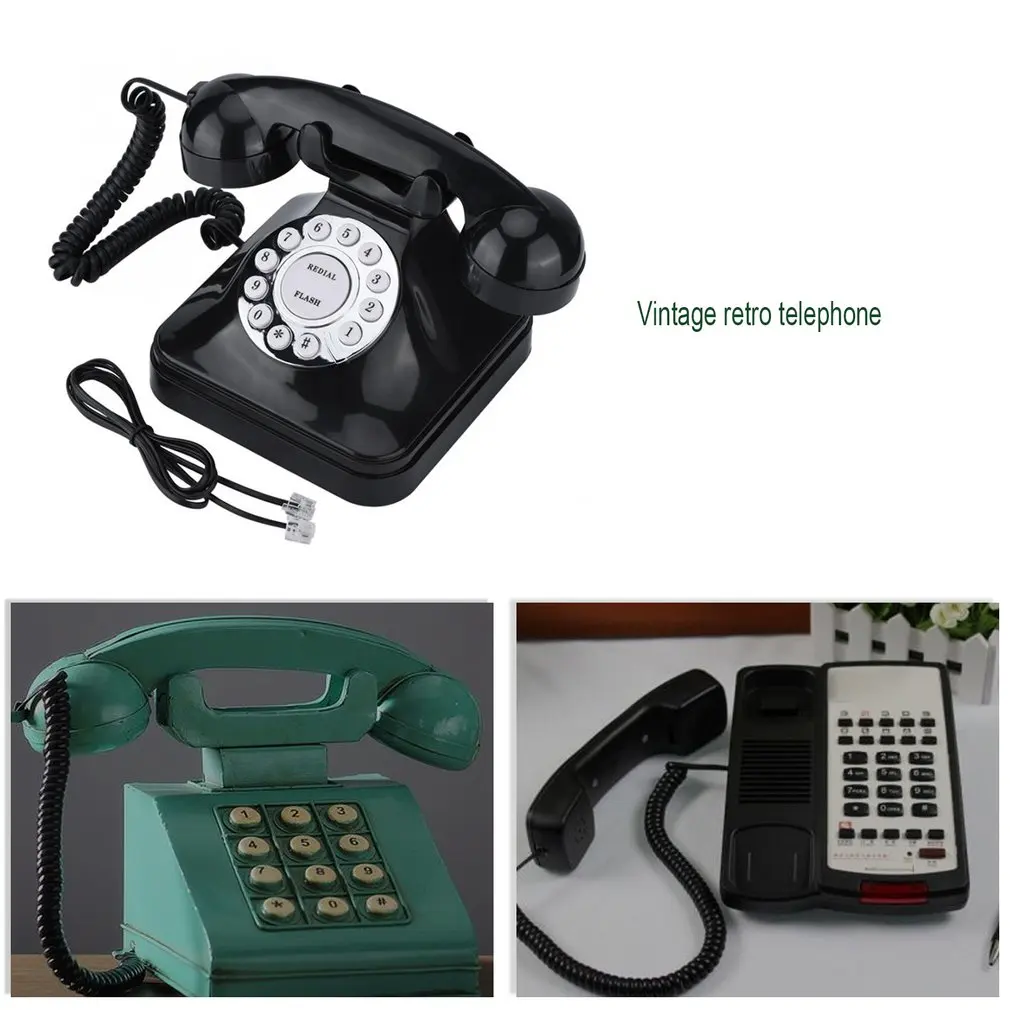 Antikke Europæiske Vintag Fastnet-Telefon Sort High Definition Opkald Store Klare Knappen Fastnet Telefon