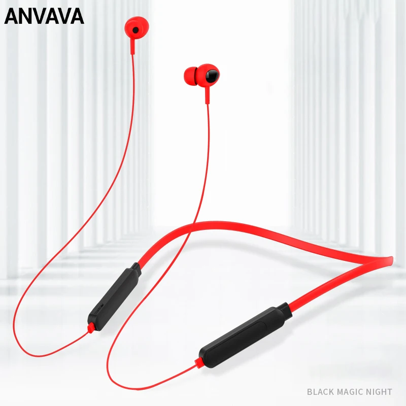 ANVAVA Bluetooth Hovedtelefoner Stereo Hifi Bas Hals Mini Headset I øret Vandtæt Sport Kører Trådløse Øretelefoner, Hovedtelefoner