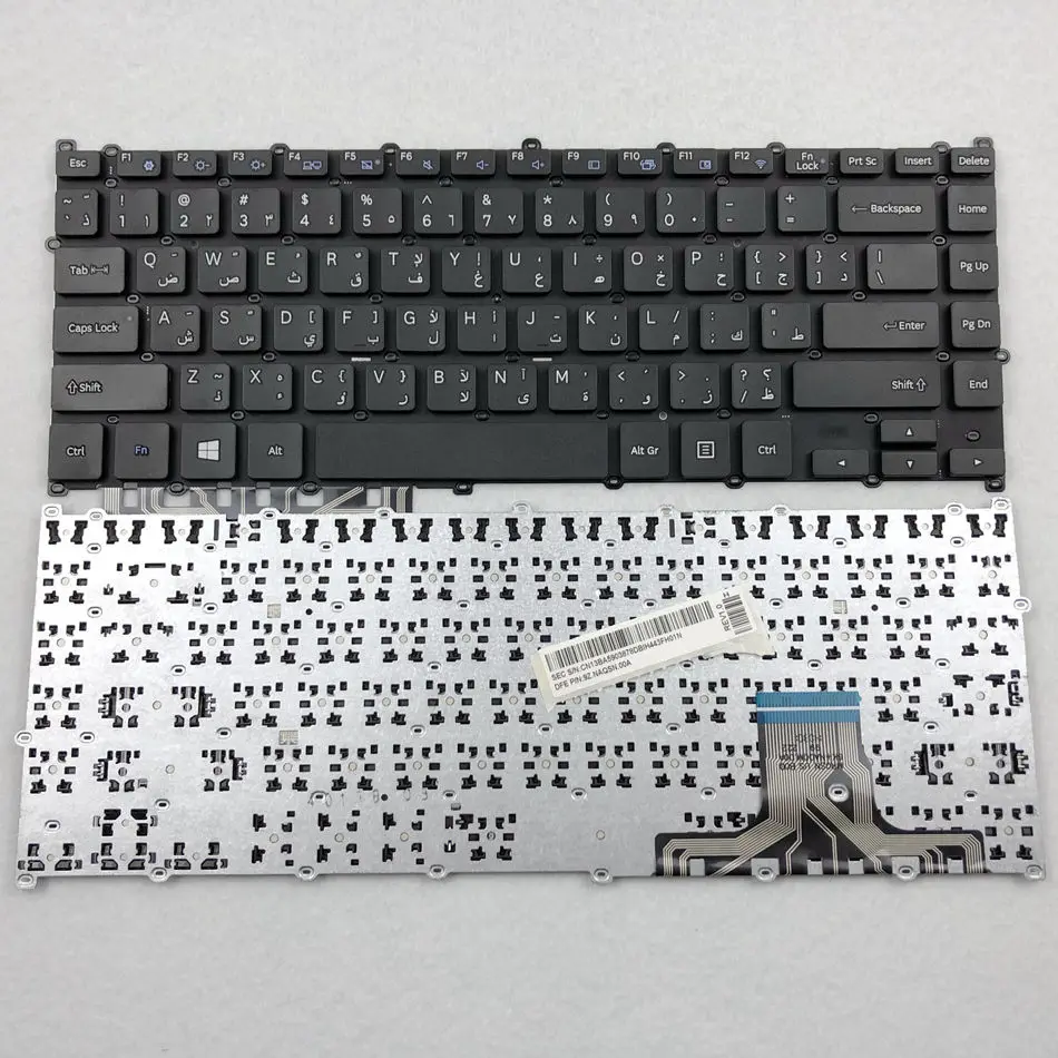 Arabisk Laptop Tastatur Til Samsung NP910S5J BA59-03878D 9Z.NAQSN.00A Sort AR Layout
