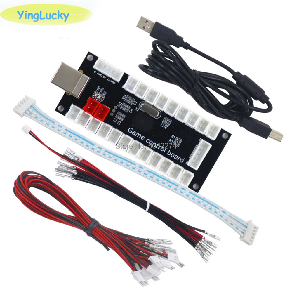 Arcade Nul Forsinkelse USB-Encoder PC Til Joysticket Reservedele USB-Kabel Encoder Bord +Wire, Kabler, Sæt LED-knappen
