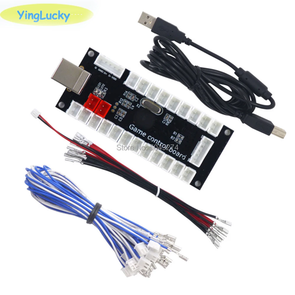 Arcade Nul Forsinkelse USB-Encoder PC Til Joysticket Reservedele USB-Kabel Encoder Bord +Wire, Kabler, Sæt LED-knappen