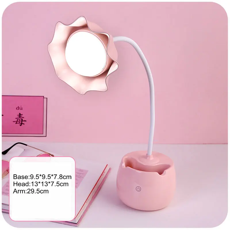 Artpad Pink Grøn Dejlige Studerende-LED bordlampe med Touch Skifte Lysdæmper 360 Graders Fleksibel Arm USB-Port Gebyr for Pige Børn