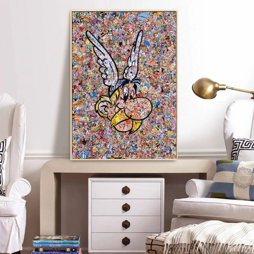 Asterix Frankrig Klassiske Tegneserie Kunst, Maleri, Lærred, Silke Plakat På Væggen I Hjemmet Indretning