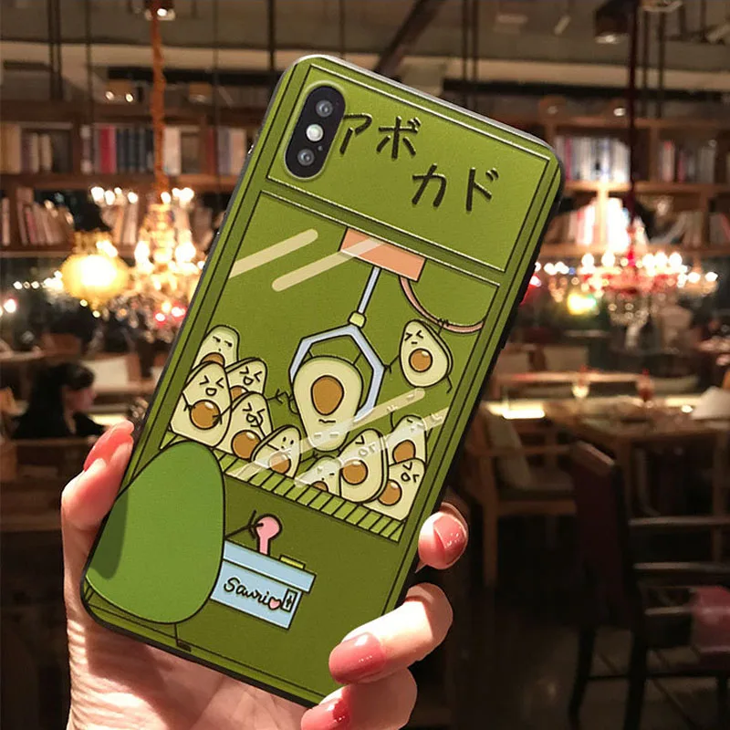 Avocado Fersken Catcher 3D Prægede Phone Case for Samsung S10e S8 S9 S10 S20 Ultra Plus Note 8 9 10 Plus Blød Ryg Dækker
