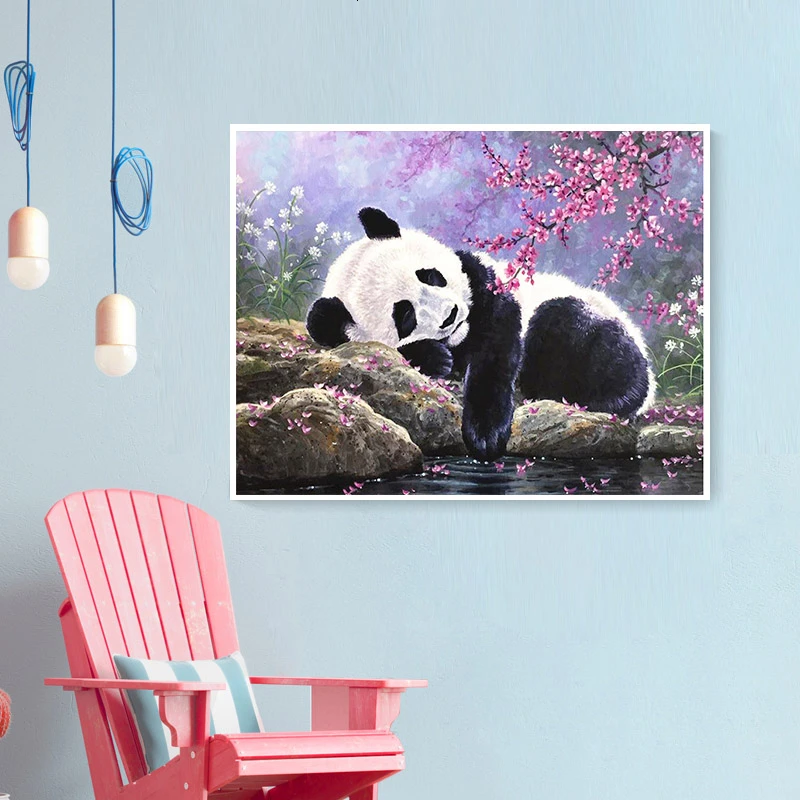 AZQSD 5D DIY Diamant Maleri Dyr Panda Broderet Korssting Fuld Square Bor Home Decor Gave