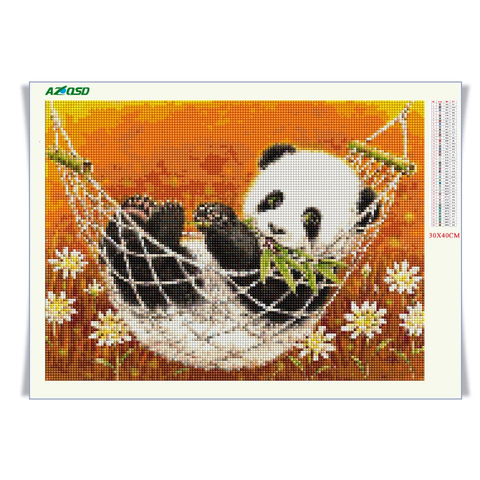 AZQSD 5D DIY Diamant Maleri Dyr Panda Broderet Korssting Fuld Square Bor Home Decor Gave