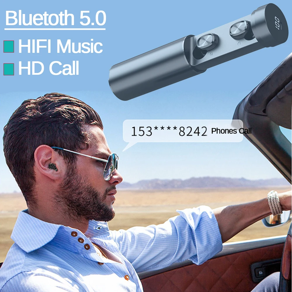 B9 TWS Bluetooth Hovedtelefon 5.0 Trådløse 8D HIFI Sport MIC Øretelefoner Gaming Musik Headset Til Xiaomi Samsung, Huawei