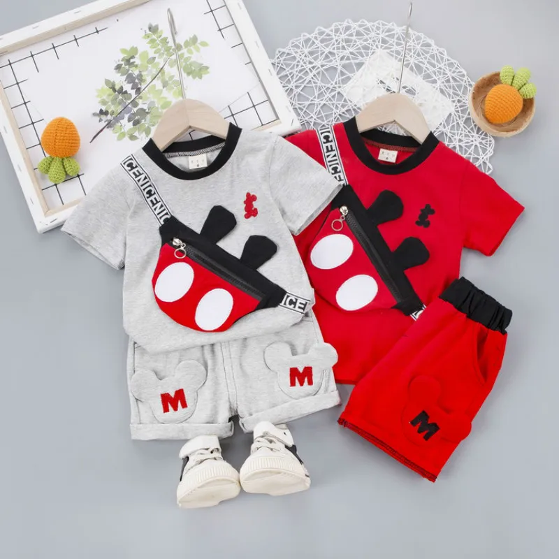 Baby Drenge Piger Tøj Sæt Sommer Børn Tegnefilm Mickey, Minnie Spædbarn Tøj Sæt, T-Shirt+korte Bukser Udstyr Kids