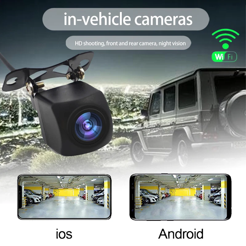 Bakkamera Hd Wifi Bil førerspejlets Kamera Understøtter Android og Ios Bil Kamera, HD bakkameraet Bil Forreste/Bageste Kameraer 12v