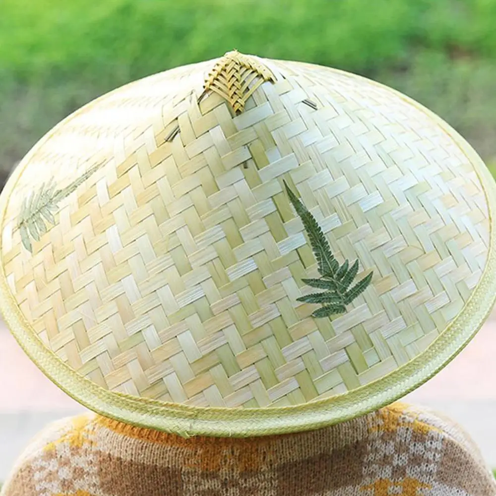 Bambus Fiskeren Hat Parasol og Regntæt Hånd-Vævet Kinesisk Stil og en solhat til Voksne og Børn Kan Rejse Strå Hat
