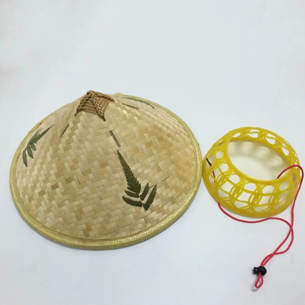 Bambus Fiskeren Hat Parasol og Regntæt Hånd-Vævet Kinesisk Stil og en solhat til Voksne og Børn Kan Rejse Strå Hat