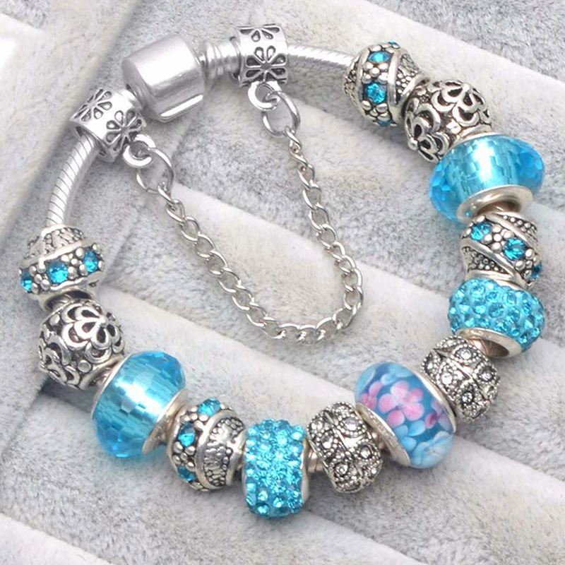 BAOPON Julegave Krystal Runde Perler Armbånd Passer Oprindelige Perler Armbånd Armbånd Til Kvinder, Par Pulsera Smykker