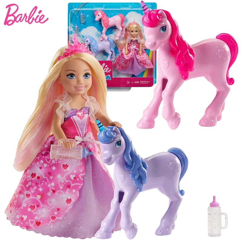 Barbie Dreamtopia Dukker Gave Sæt Piger Legetøj Chelsea Baby Enhjørninger Dukke Prinsesse Kjole, Tilbehør, Legetøj, Børn I Pleje