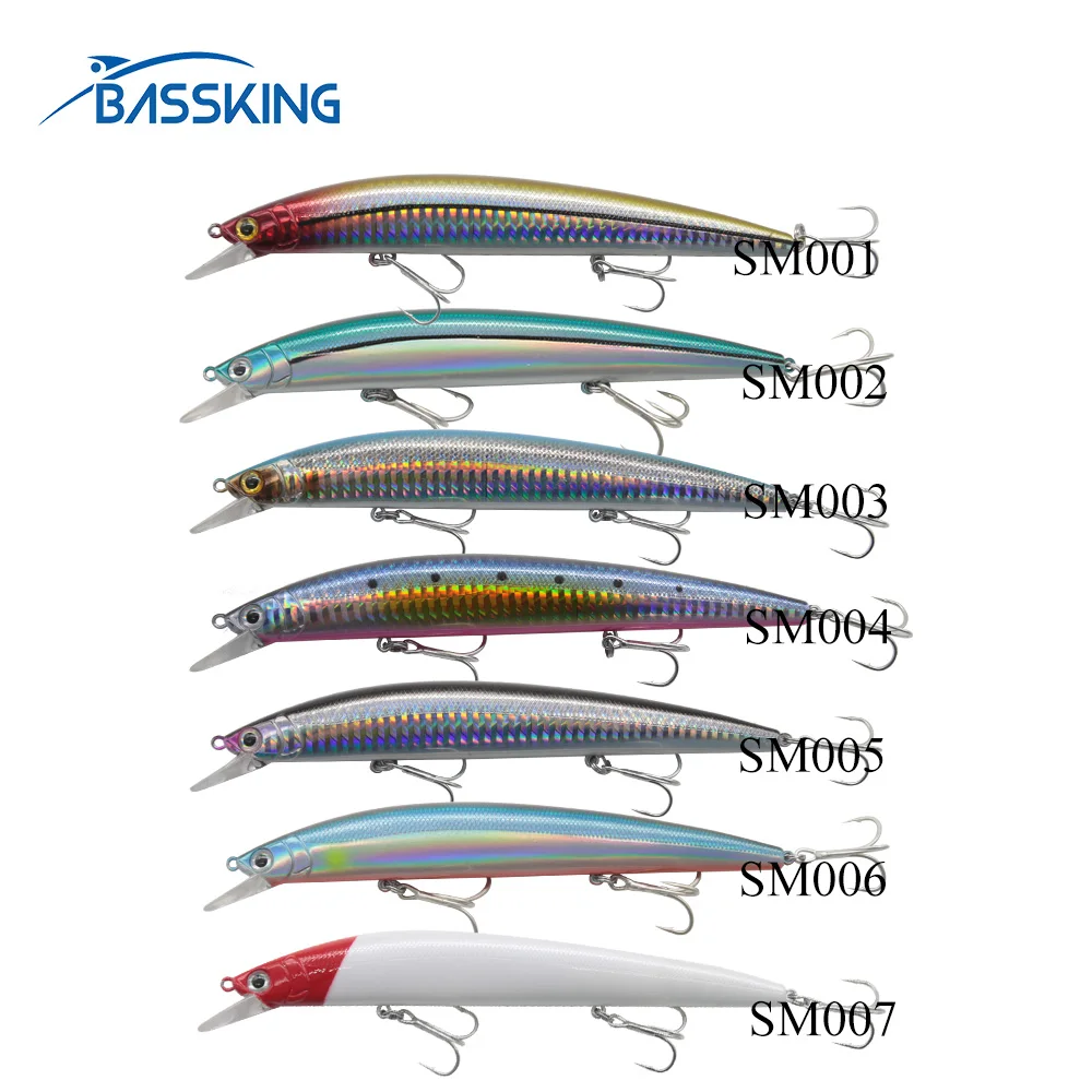 BASSKING Synker Minnow Agn 147mm/22g/Flydende 147mm/43g/Synkende Fiskeri Lokke Isca Kunstige Para Pesca Leurre Fiskeri Woblere