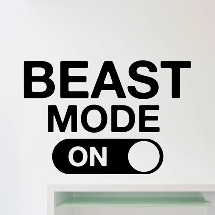 Beast Mode Vægoverføringsbillede Trænings-Og Motionscenter Motiverende Citat Mærkat Hjem Crossfit Sport Plakat Træning Inspirerende Kunst, Indretning C113