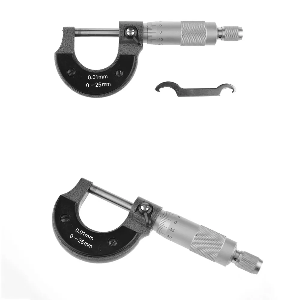 Bedste 0-25 mm 0,01 mm Sporvidde Uden Metrisk Mikrometer Værktøj Med Metal For Mechanist Tykkelse Af Helt Nye Hot Salg