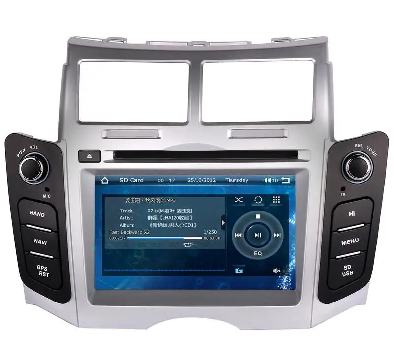 Bil DVD-afspiller audio stereo Radio mms-styreenhed GPS-navigation-skærmen for TOYOTA YARIS 2005 2006 2007 2008 2009 2010 2011