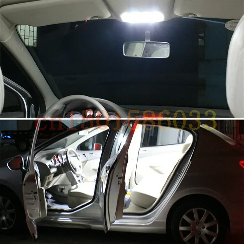 Bil Led indvendigt lys For Ford Fiesta Mustang Transit Connect 2019 8pc Led-Lys Til Biler belysning kit pærer Canbus