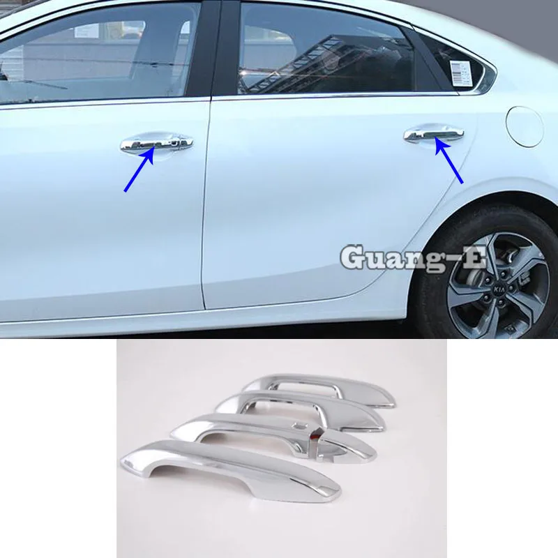 Bil Styling Dække Detektor Stick Ramme Lampe Trim ABS Chrome Bil Døren Armlæn Håndtere 5pcs For Kia K3 Forte Cerato 2019 2020