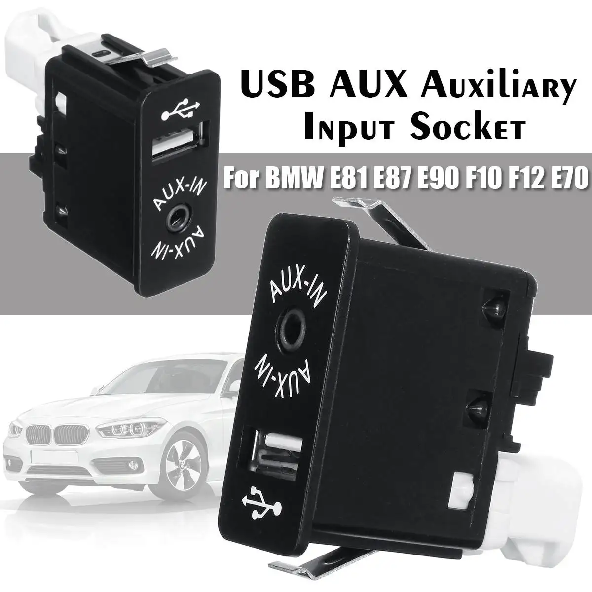 Bilen USB-AUX in-Stik Aux-Indgang Stik Adapter til BMW E63 E81 E87 E90 F10 F12 E70 X1 X3 X5